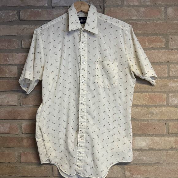 Vintage Bud Berma Men’s Short Sleeve Button-up Size Medium (15 1/2) - Picture 1 of 7